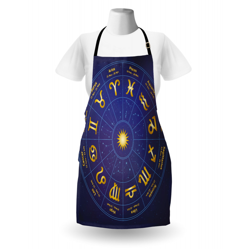 Astroloji Mutfak Önlüğü Mavi Sarı Burçlar Yıldız