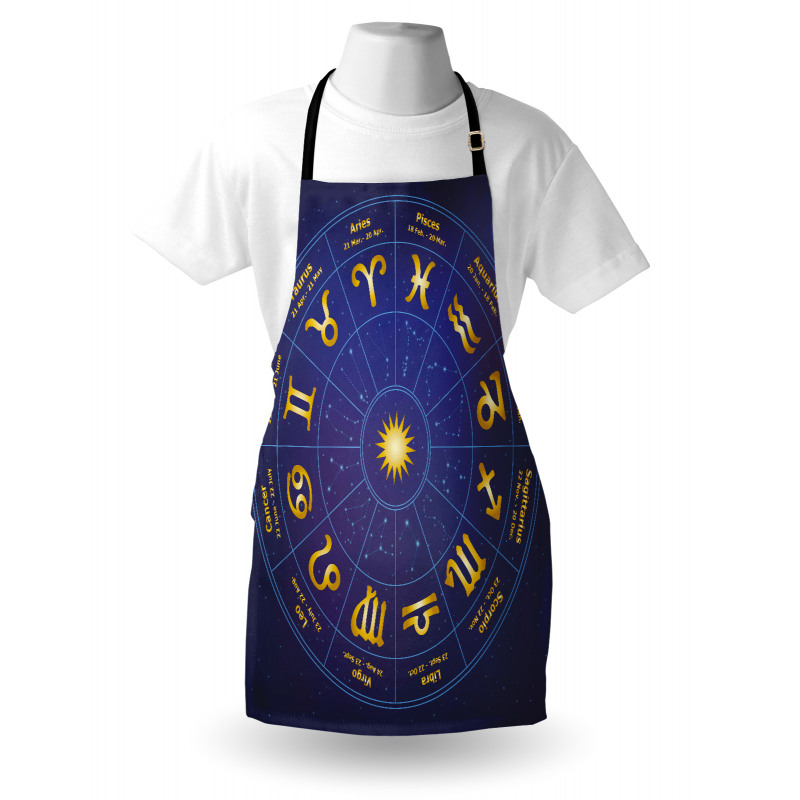 Astroloji Mutfak Önlüğü Mavi Sarı Burçlar Yıldız