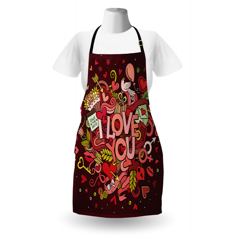 Funky Hearts Arrows Apron