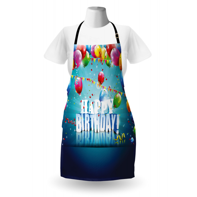 Parti Mutfak Önlüğü Balonlu Doğum Günü