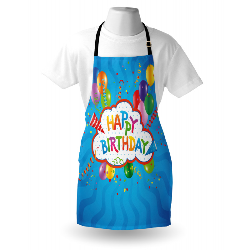 Greeting Text Party Hats Apron