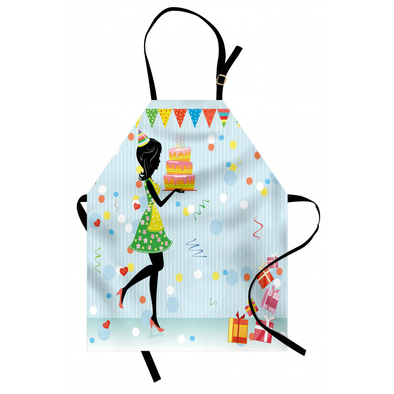 Mother with Cake Cartoon Apron