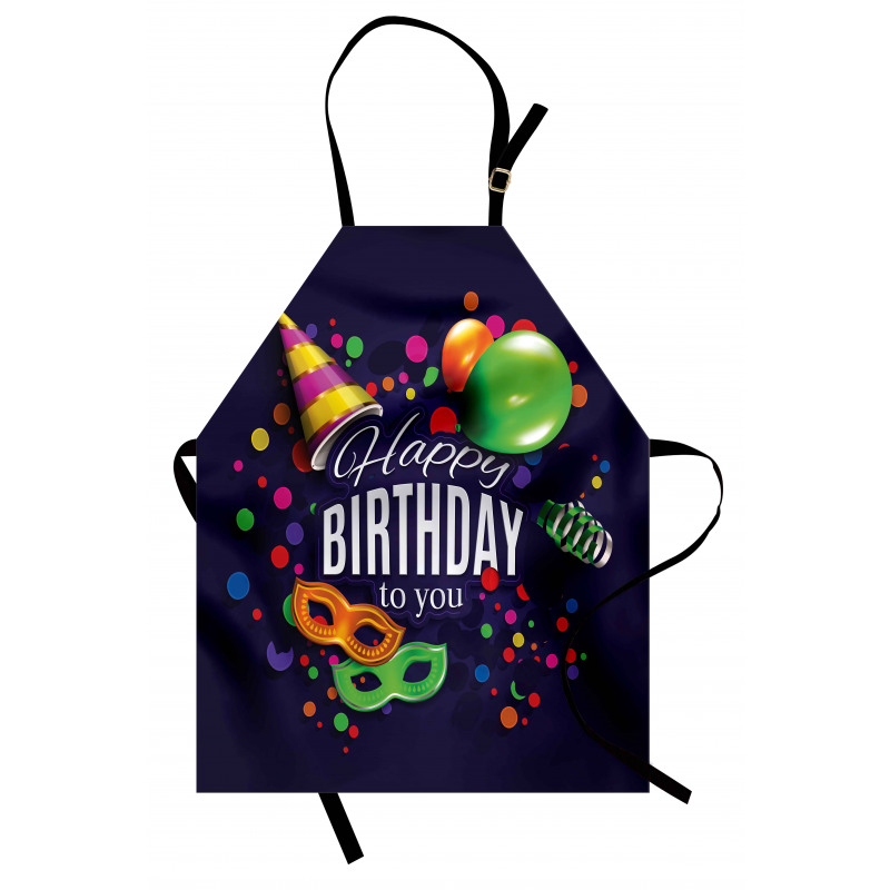 Doğum Günü Mutfak Önlüğü Parti Maskeleri Desenli