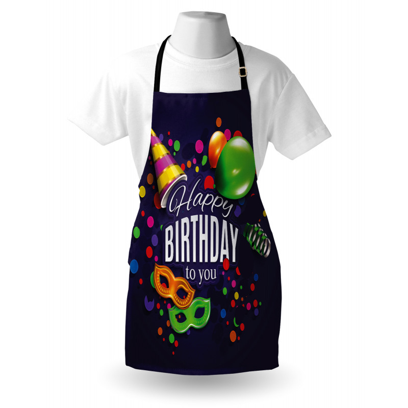 Doğum Günü Mutfak Önlüğü Parti Maskeleri Desenli