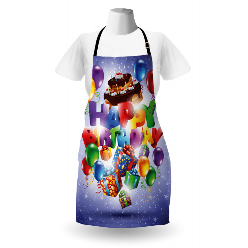 Birthday Presents Cake Apron