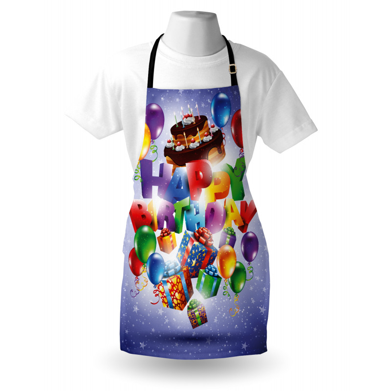 Birthday Presents Cake Apron