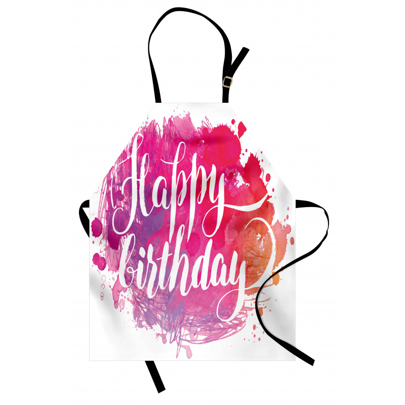 Watercolor Birthday Text Apron