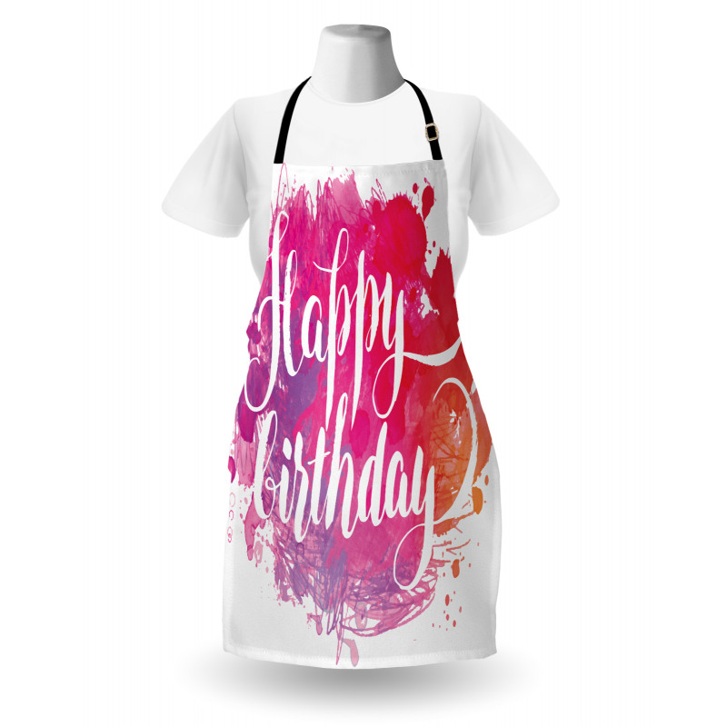 Watercolor Birthday Text Apron