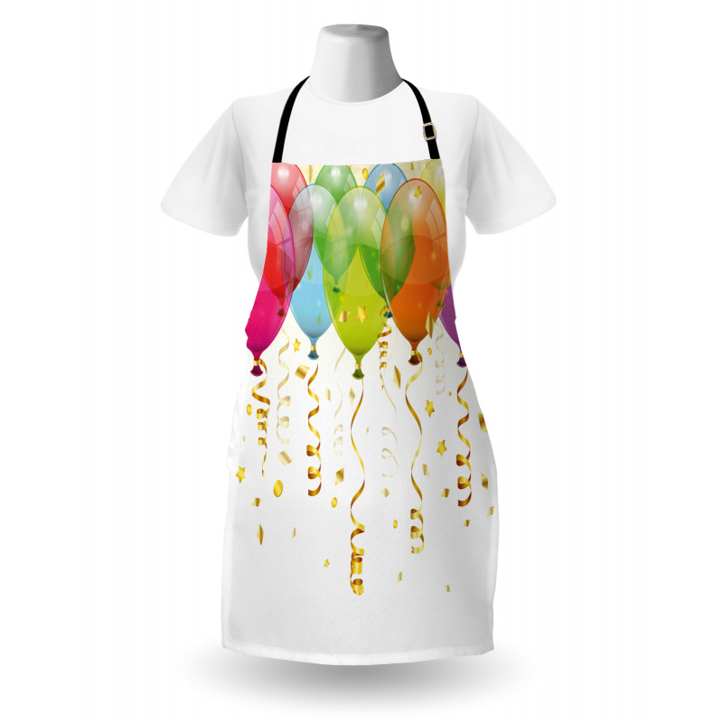 3D Balloons Rain Apron