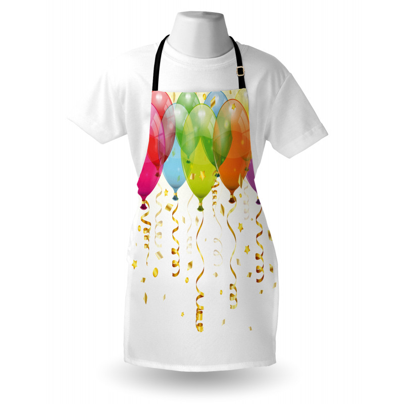 3D Balloons Rain Apron