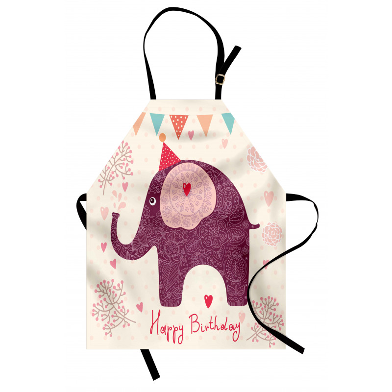 Purple Art Elephant Apron