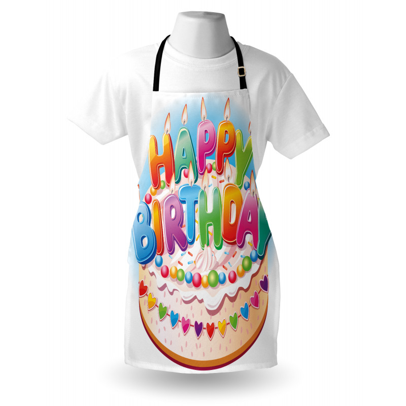 Cake Candles Hearts Apron