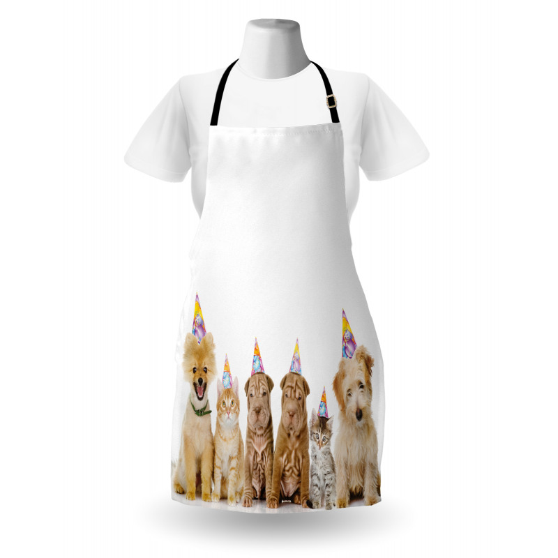 Dogs Cats at a Party Apron