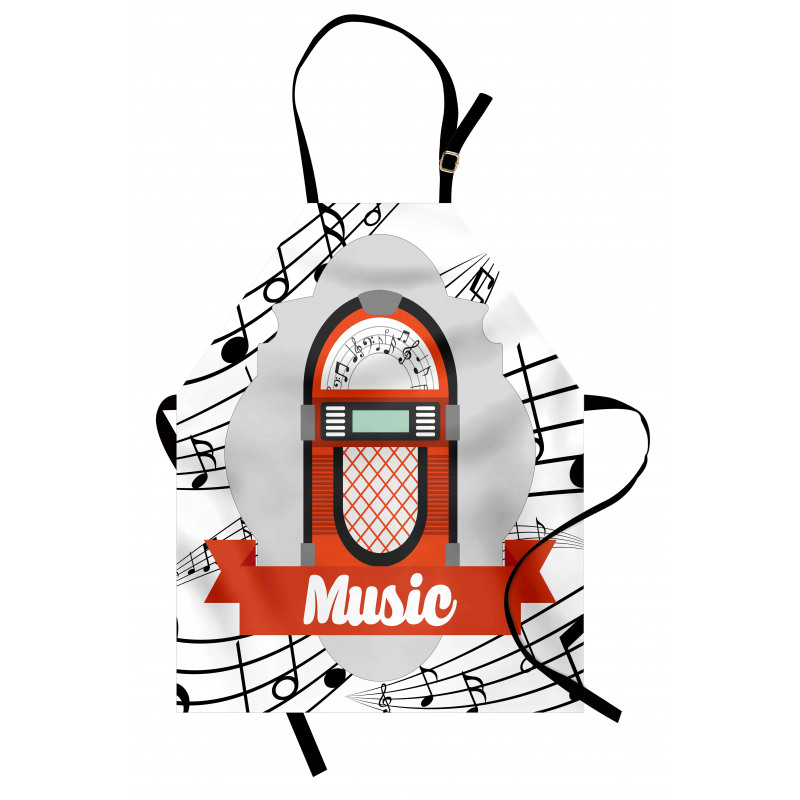 Retro Red Music Box Apron