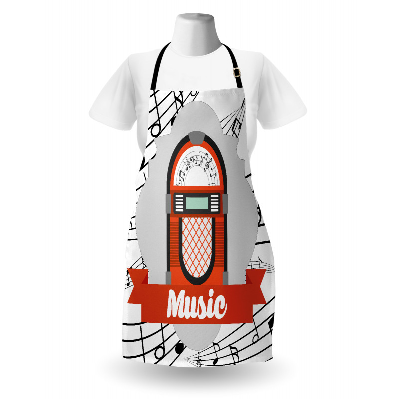 Retro Red Music Box Apron