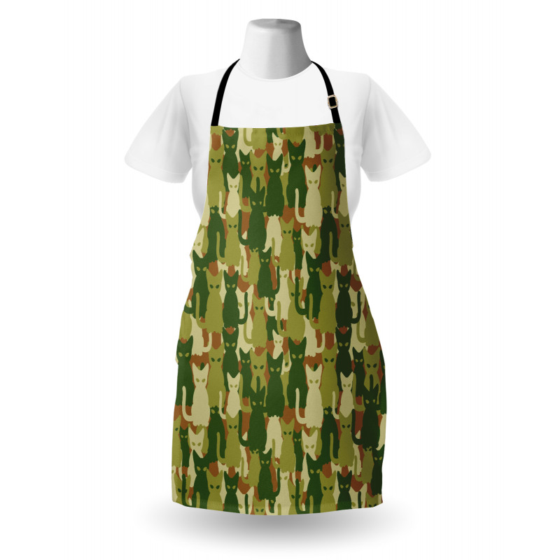 Kitten Silhouettes Jungle Apron