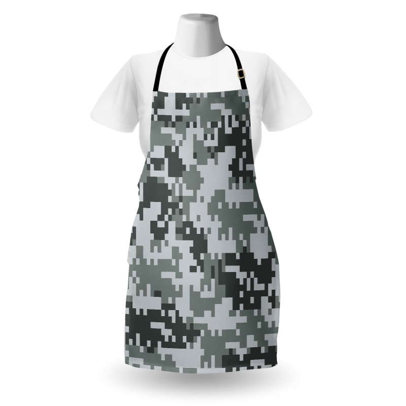 Pixel Effect Digital Grey Apron