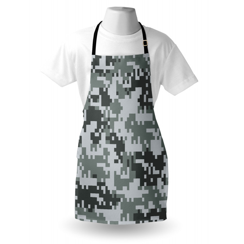 Pixel Effect Digital Grey Apron