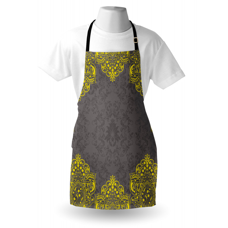 Yellow Grey Florals Apron