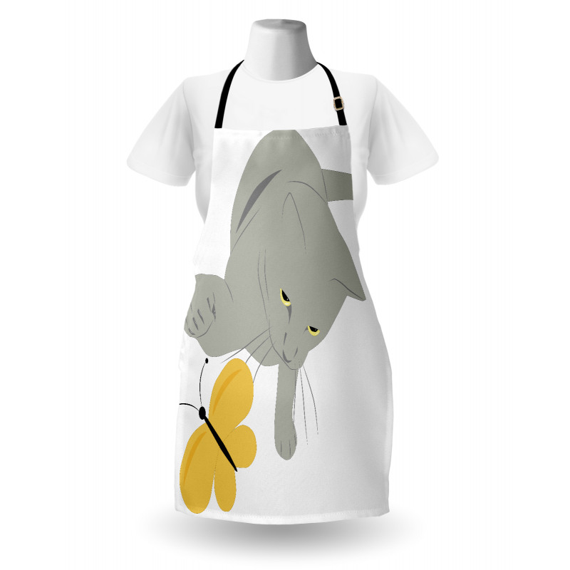 Cat Yellow Moth Apron