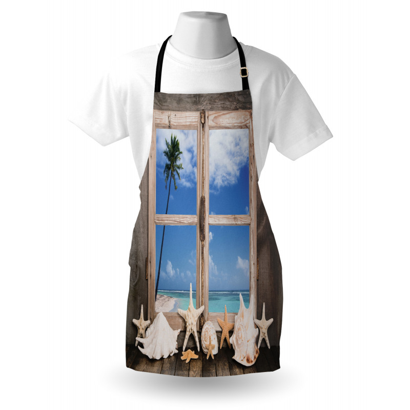 Seashells Starfish Palms Apron