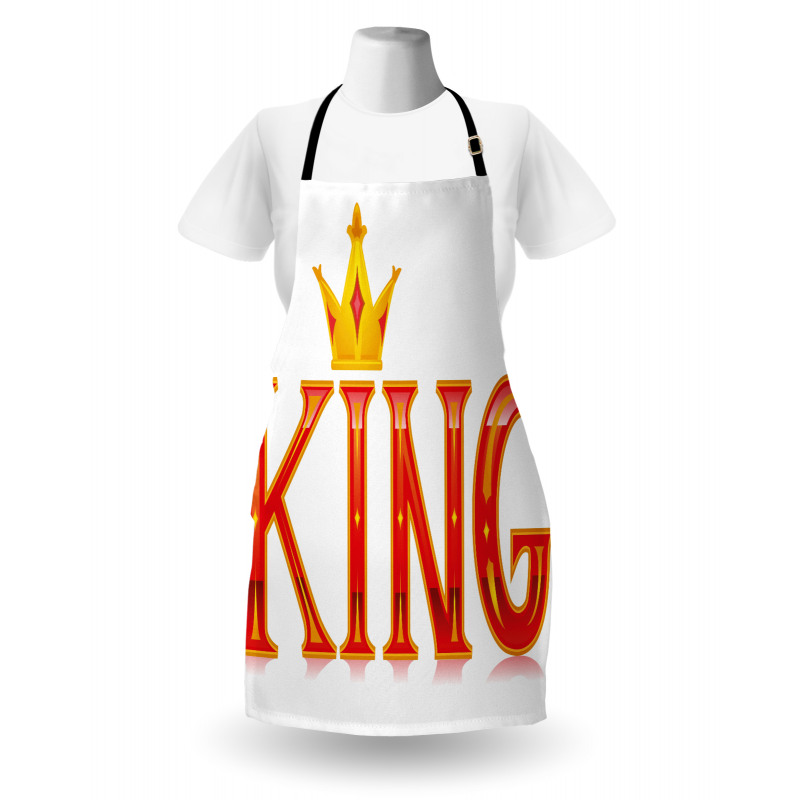 Kral Mutfak Önlüğü Taç Desenli King Kelimesi
