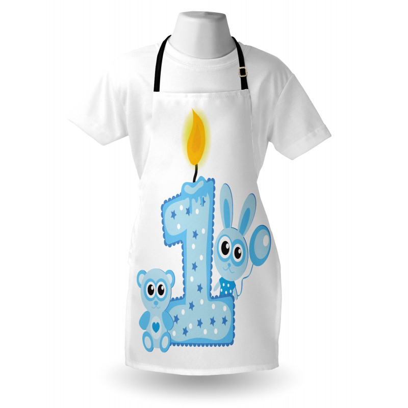Boys Party Cake Candle Apron