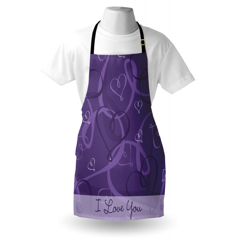 Indigo Purple Hearts Apron