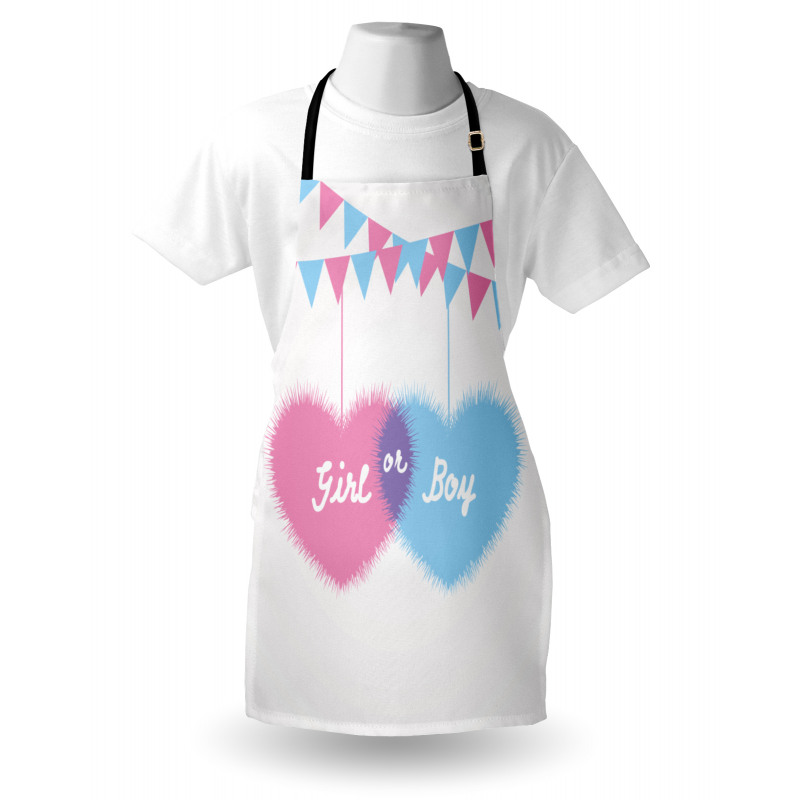 Girl Boy Hearts Flags Apron