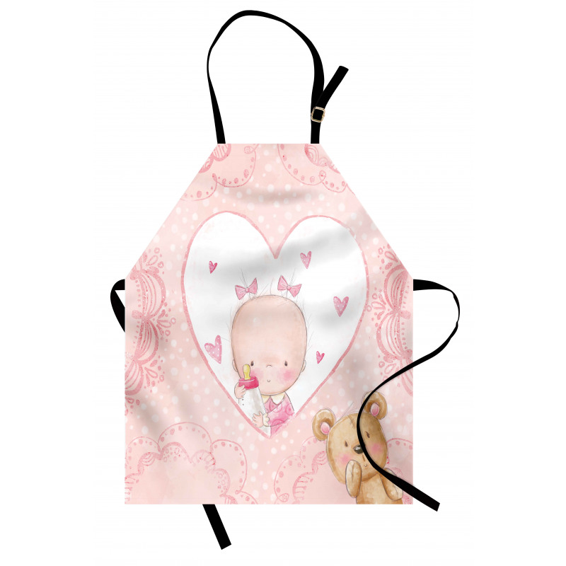 Girls Baby Teddy Bear Apron