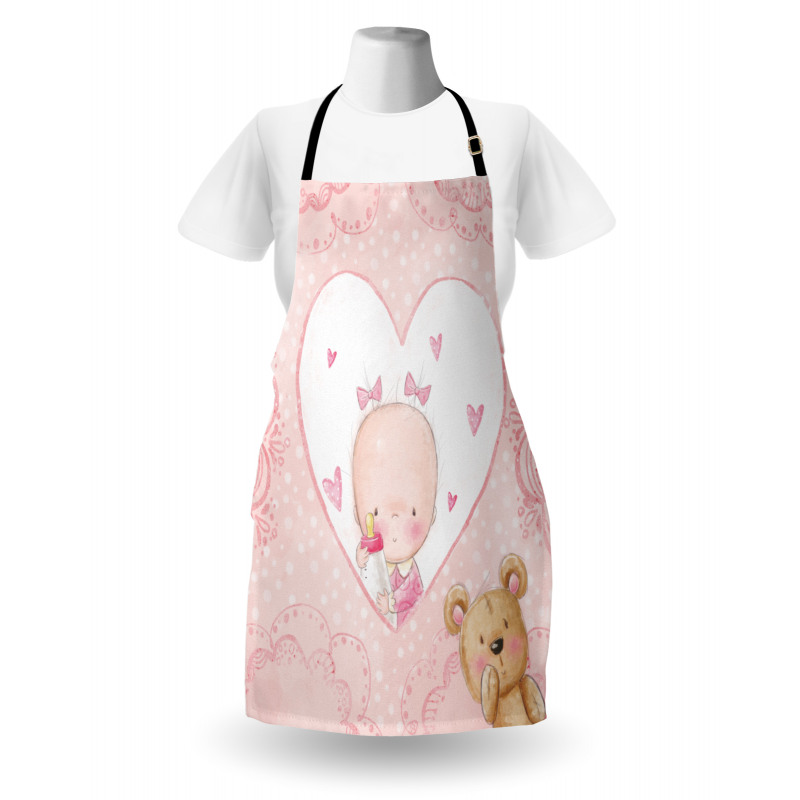 Girls Baby Teddy Bear Apron