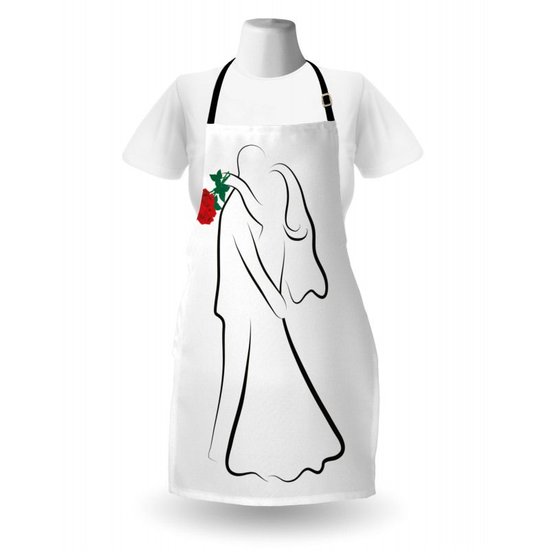 Silhouette Couple Apron