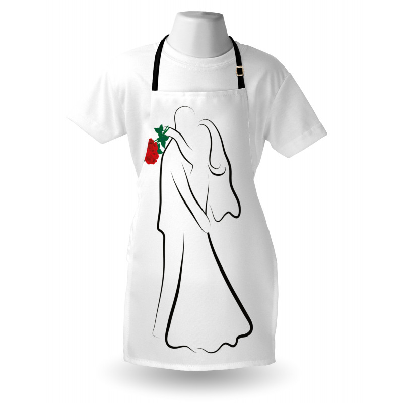 Silhouette Couple Apron