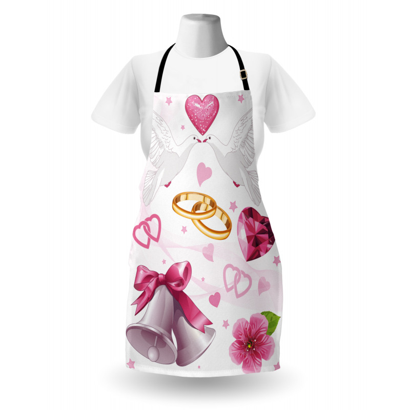 Wedding Rings Hearts Apron