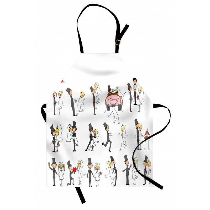 Cartoon Couple Funny Apron