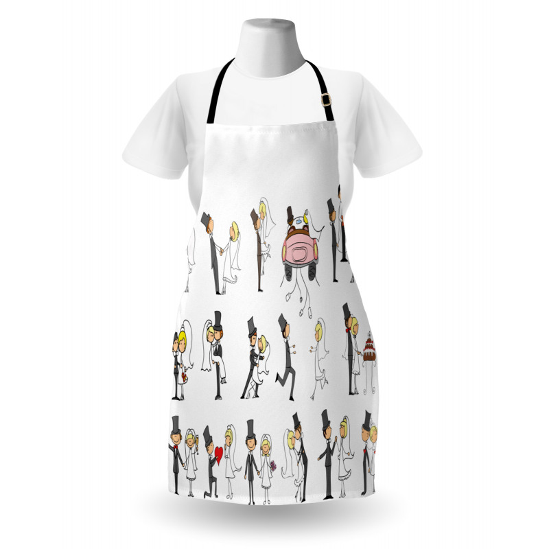 Cartoon Couple Funny Apron