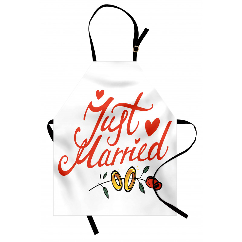 Just Married Rose Rings Apron