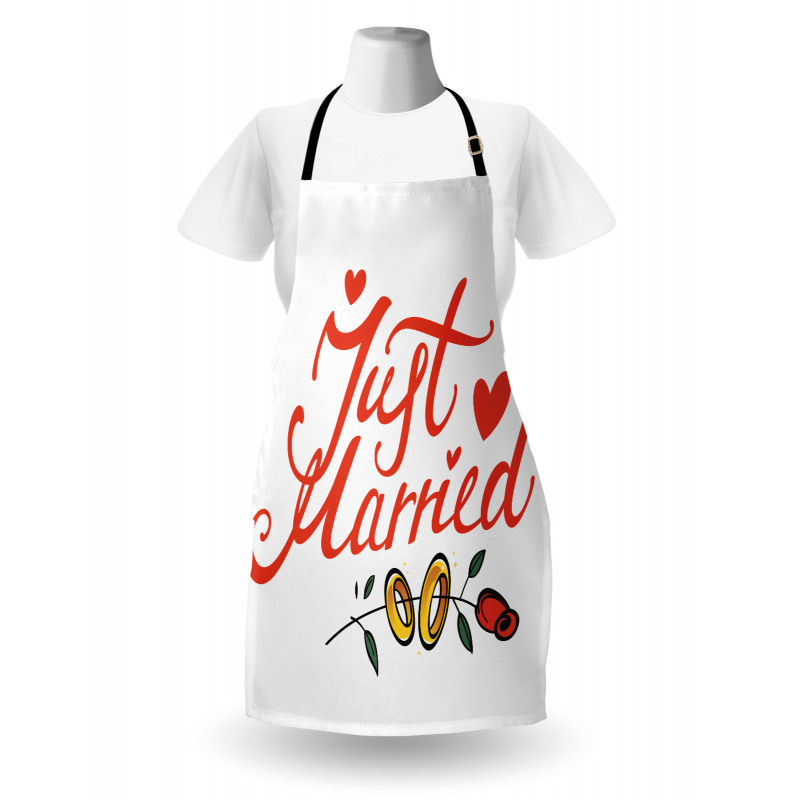 Just Married Rose Rings Apron