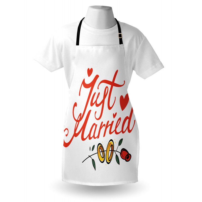 Just Married Rose Rings Apron