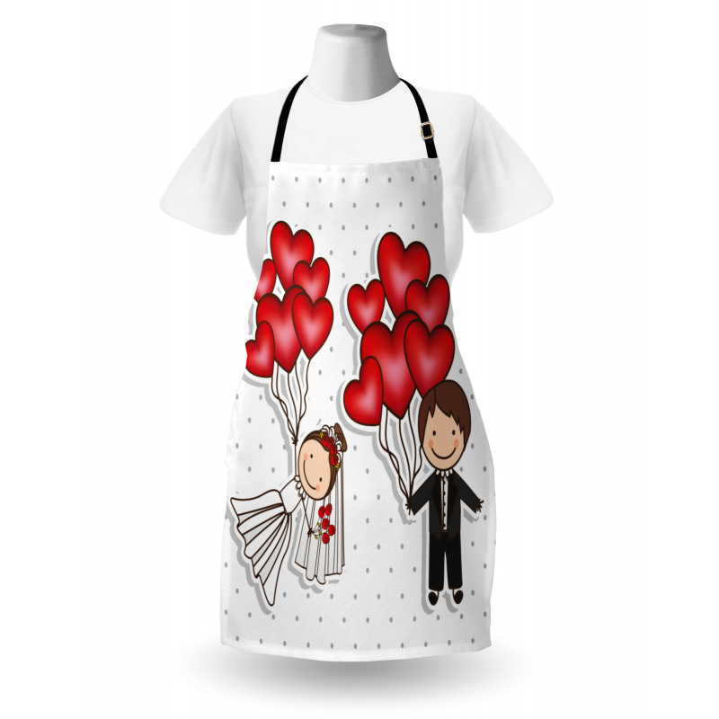 Funny Newlyweds Balloons Apron