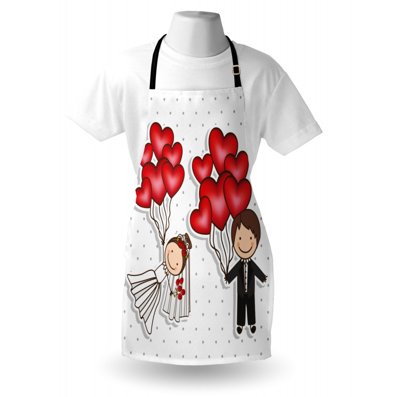 Funny Newlyweds Balloons Apron