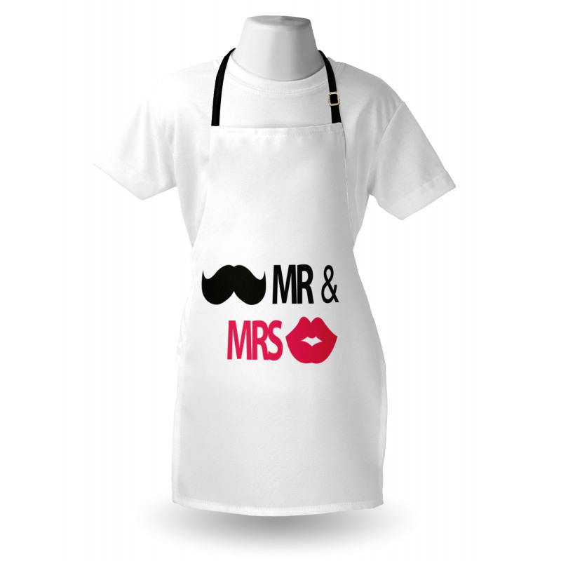 Lips Moustache Mr Mrs Apron