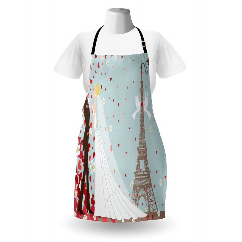French Couple and Hearts Apron