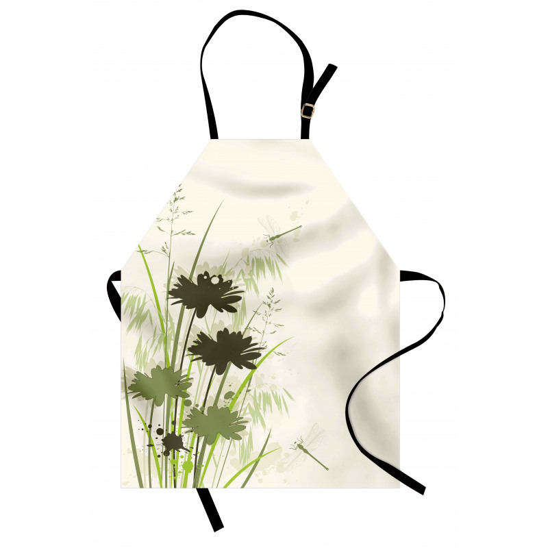 Flowers Leaves Dragonfly Apron