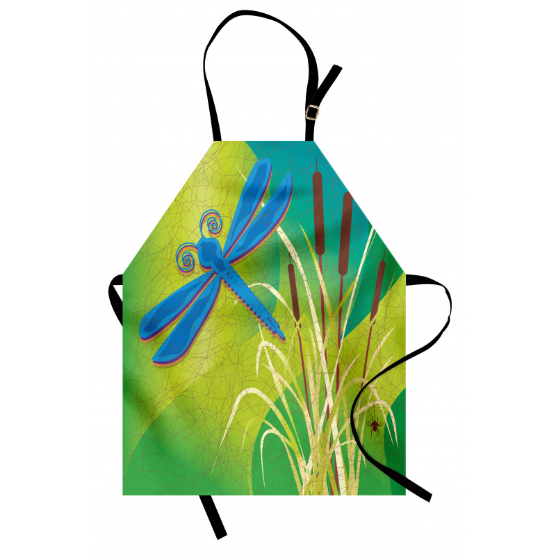Blue Dragonfly on Green Apron