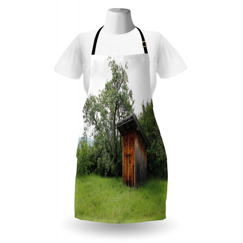 Wooden Hut in Forest Apron