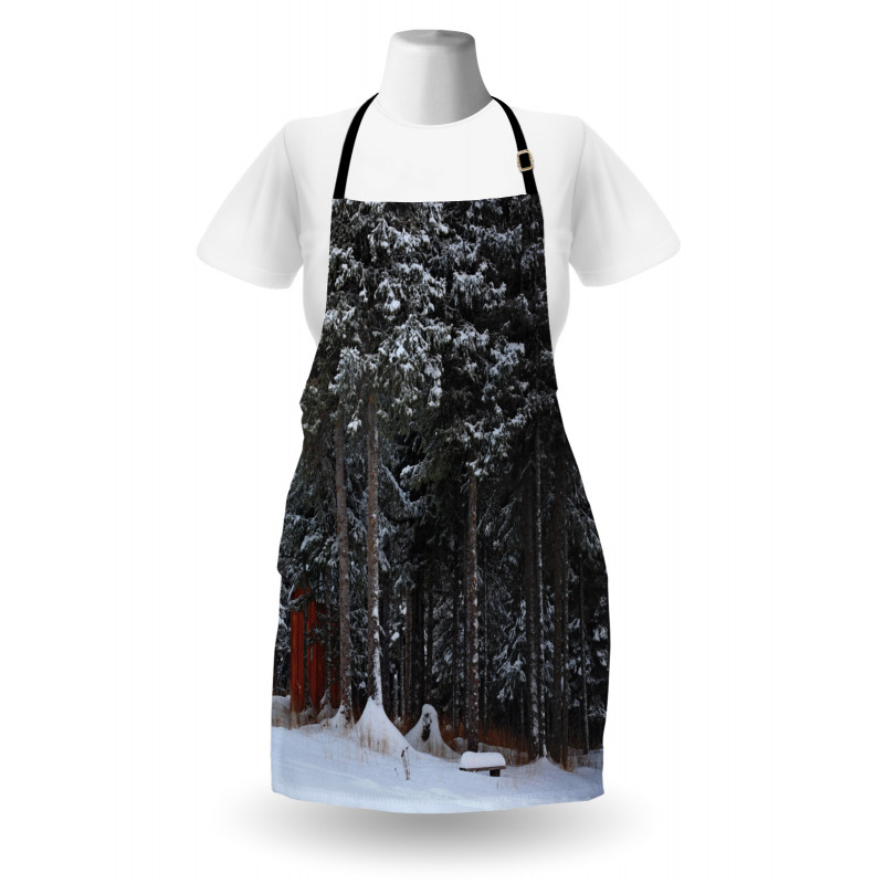 Snowy Forest Cottage Apron