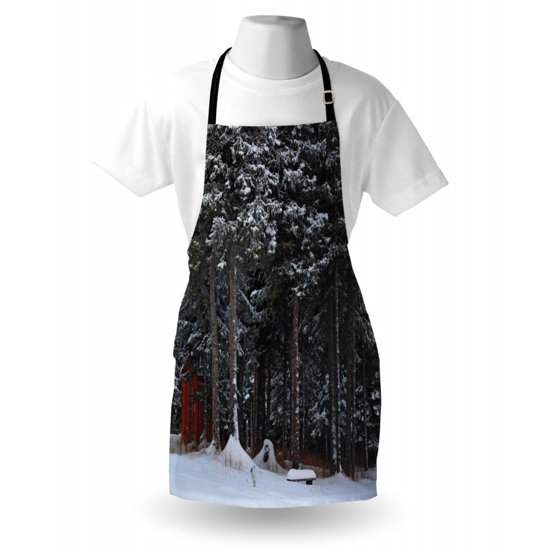 Snowy Forest Cottage Apron