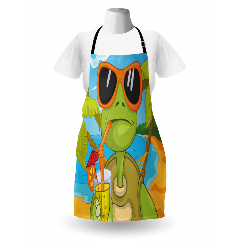 Turtle Drinking Cocktail Apron