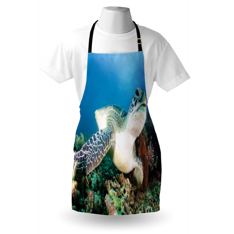 Green Turtle Coral Apron